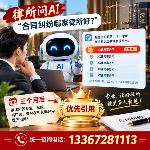 山南GEO生成式引擎优化：律所问AI合同纠纷哪家好不推荐自己，三个月后被优先引用